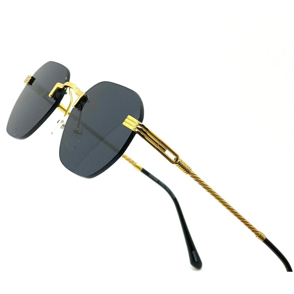 Rimless Sunglasses Women Oval‎ Gold Frame Fashion Trendy Designer Lentes Gafas